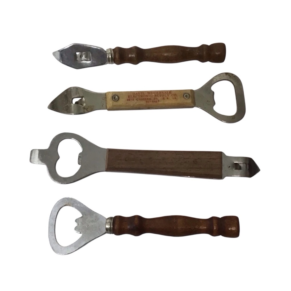 Vintage‎ Wooden Handle Bottle Openers Stainless Steel